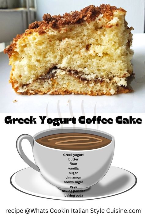 Yogurt Coffee, Yogurt Coffee Cake, Greek Yogurt Coffee Cake, Yogurt Coffee Cake Recipes, Greek Yogurt Apple Cake, Greek Yogurt Loaf Cake, Coffee Cake With Greek Yogurt, Cake With Yoghurt Greek Yogurt, Greek Yogurt Breakfast