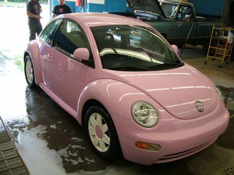 Pink Beetle Car Aesthetic, Pink Vw Beetle Aesthetic, Beetle Car With Daisy Rims, Daisy Rims Beetle, Pastel Beetle Car, Pink Buggy Car, Aesthetic Beetle Car, Pink Beatles Car, Light Pink Volkswagen Beetle