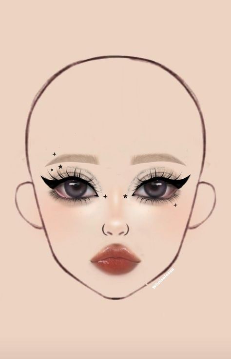 Make Up Guide, Asian Makeup Tutorials, Makeup Charts, Anime Eye Makeup, Makeup Fails, Gyaru Makeup, Face Charts, Punk Makeup, Makeup Drawing