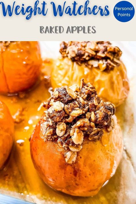 These Baked Apples are a great Weight Watchers dessert recipe. Sweet and buttery they work out between 4 & 5 Points per serving depending on your plan. #wwdessertrecipes #bakedapples #weightwatchersrecipes #personalpointsplan Ww Desserts Easy Low Points, Weight Watchers Apple Recipes, Low Calorie Baked Apples, Weight Watchers Dessert, Low Points Weight Watchers, Apple Recipes Healthy, Baked Apple Recipes, Weight Watchers Dessert Recipes, Baked Breakfast Recipes