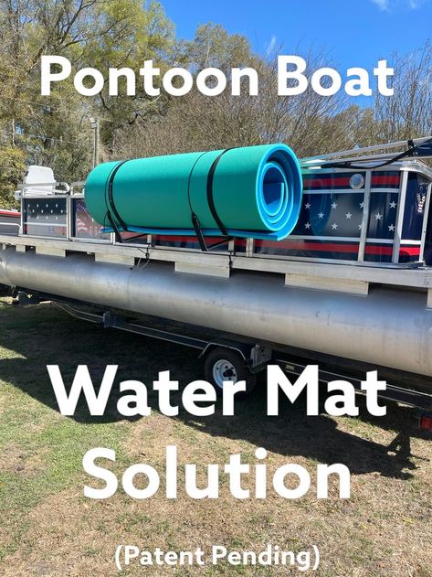 Now its easy to bring and store your Water Mat when you're on the water. Not inside the pontoon, that's for people to enjoy. The Water Mat Solution keeps your mat safe and out of the way so you can enjoy your pontoon boat without the worry of tripping and falling. Clink the YouTube link below to see how easy it is to use. Boat Storage Ideas Space Saving, Aluminum Boat Ideas, Pontoon Boat Hacks, Cool Boat Accessories, Pontoon Boat Decor, Boating Hacks, Tiki Boat, Pontoon Ideas, Boat Remodel