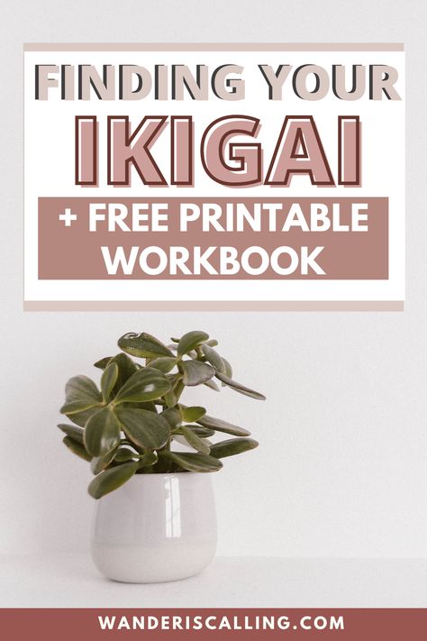 a small pot with a green plant and text reading finding your ikigai + free printable workbook Ikigai Worksheet, Ikigai Quotes, Manifest 2024, Japanese Concept, Ayurvedic Healing, Japanese Philosophy, Chi Kung, Miracle Morning, Natural Cold Remedies