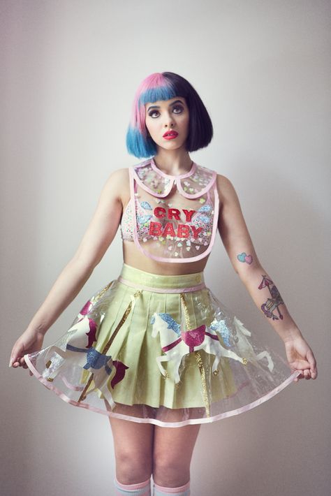 Melanie Martinez by EmilySoto on DeviantArt love that hair so sexyyyyyy an those lips too Harajuku, Skirt, Melanie Martinez, Cute Gif, Photo Dump, A Woman, Ballet Skirt, Two Piece Skirt Set, The Selection