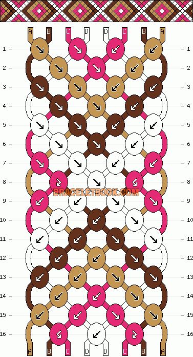 Bracelets With 8 Strings, Friendship Bracelet Pattern 4 Colors, Bracelet Patterns 8 Strings 4 Colors, Bracelet Pattern Diamond, Monochrome Friendship Bracelet Pattern, Knot Bracelets Patterns, Monochrome Bracelet Pattern, Diamond And X Friendship Bracelet, Bracelet Patterns Four Colors