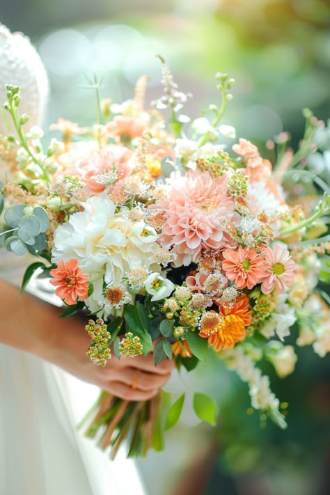 Complete your wedding look with 90+ stunning summer wedding flowers. These beautiful bouquets are perfect for any bride and will add a touch of elegance to your special day. Click to explore the full list and get inspired! Summer Wedding Bouquets Bride, Bouquet Wedding Spring, Basil Bouquet, May Wedding Flowers, Wedding Bouquets Summer, Wildflower Bouquet Wedding, End Of Summer Wedding, Spring Wedding Flowers Bouquet, Summer Wedding Theme