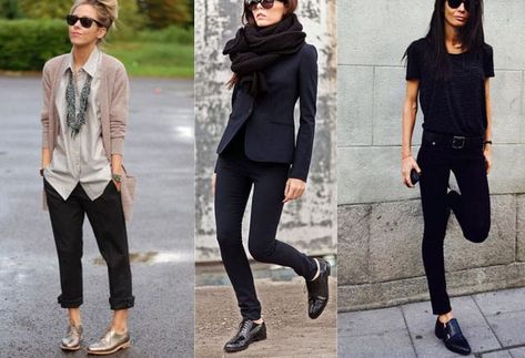 how to wear oxford shoes What To Wear With Oxfords Women, Black Oxford Shoes Outfit Women, Oxfords Womens Outfits, Black Brogues Outfit, White Oxford Shoes Outfit, Oxford Shoes Outfit Work, Oxford Women Outfit, Oxford Outfits Women, Black Oxford Shoes Outfit