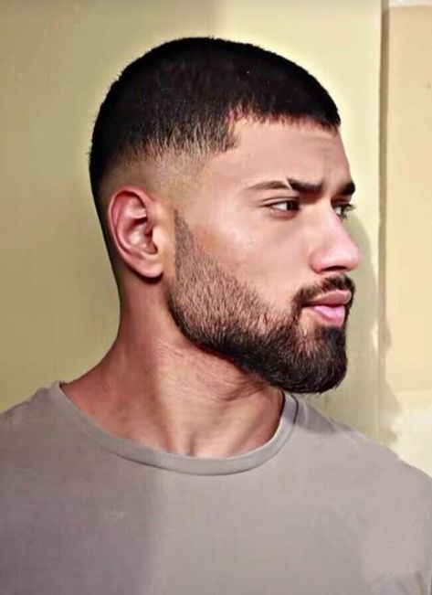 Buzz Haircut Men Aesthetic, Mens Bread Style For Men, Best Buzz Cuts For Men, Trimmed Beard Styles Short, Indian Beard Styles For Men, Buzz Haircut Men With Beard, Medium Buzz Cut, Bus Cut Hairstyle, Buzzcut Fade Men