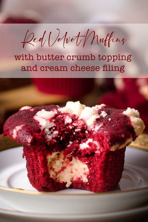 Red Velvet Black Bottom Cupcakes, Red Velvet Cheesecake Muffins, Red Velvet Desert Ideas, Red Velvet Cream Cheese Muffins, Red Velvet Cupcakes With Cream Cheese Filling, Red Velvet Cream Cheese Cupcakes, Stuffed Muffins Recipes, Red Velvet Muffins With Cream Cheese, Red Velvet Bars Cream Cheese