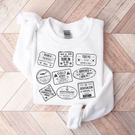 Travel Sweatshirt, Gift for traveler, Travel Stamps, Passport, Europe Travel, Flights not Feelings, Airplane Sweater, Passport Stamps Travel Merchandise Ideas, Travel T-shirts, Travel T Shirts Ideas, Travel Hoodie Design, Travel T-shirt, Travel T Shirt Design, Travel T Shirt, Travel Tshirt Design Ideas, Travel Shirts Ideas