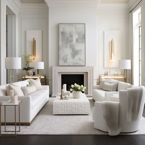 White Sofa Living Room, Formal Living Room Designs, Modern Classic Living Room, White Sofa, Living Room Design Inspiration, Classic Living Room, Living Room Design Decor, White Living Room, Elegant Living Room