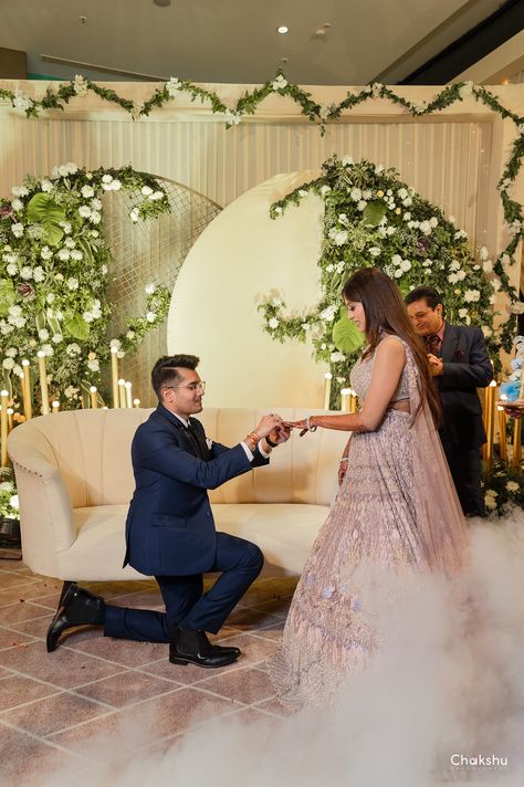 #ringceremony #wedding #engagement #indianwedding #ring #indianbride #weddingphotography #rings #bride #love #shaadi #engagementring #photography #wedmegood #shaadisaga #weddingbells #engagementphotos #couplegoals #indianweddings #bigfatindianwedding #weddings #weddingsutra #uttarakhand #weddingdecor #sikhwedding #sangeet #groom #shaadiseason #weddingseason #chakshuphotography&films Indian Ring Ceremony Photography, Ringceremony Pose, Ring Ceremony Poses, Ring Ceremony Dress Indian, Ring Ceremony Photography, Indian Ring Ceremony, Ring Ceremony Dress, Engagement Dress For Groom, Engagement Portraits Poses