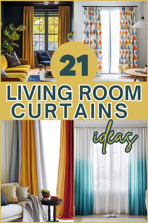 Need inspiration for your living room? Check out these 21 stylish curtain ideas that can transform your space from ordinary to extraordinary! #HomeDecor #LivingRoomIdeas #CurtainStyles #InteriorDesign #WindowTreatments Long Window Curtains Ideas, 4 Panel Curtain Ideas, Mix And Match Curtains Ideas, Double Curtains Living Room Ideas, Large Window Curtains Living Room, Decorating With Curtains, Curtain Living Room Ideas, Living Room Curtains Ideas Color Schemes, Curtains Living Room Ideas