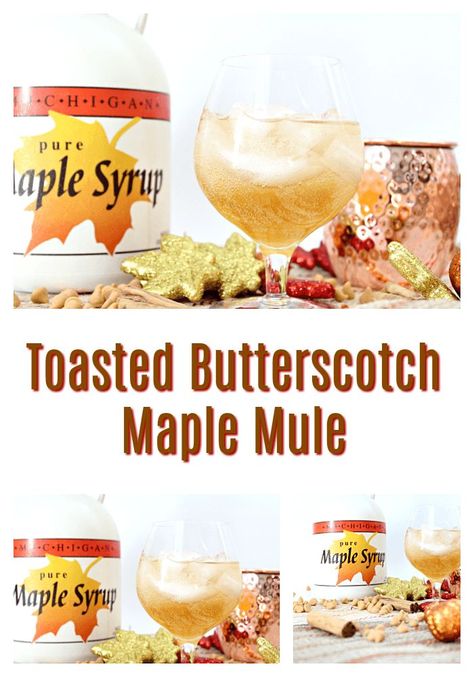 Toasted Butterscotch Maple Mule | If you are looking for a sweet twist on the traditional Moscow Mule, this Toasted Butterscotch Maple Mule is it!  A little sweet, a little heat and a whole lot of yum.  Cheers! | Food Wine Sunshine #cocktails #cocktailrecipes #drinks  #moscowmule #holidays Butterscotch Whiskey Drinks, Cocktails With Butterscotch Schnapps, Maple Whiskey Drinks, Butterscotch Cocktail Recipes, Butterscotch Cocktail, Fun Holiday Cocktails, Holiday Mules, Wine Lifestyle, Cocktail Inspiration