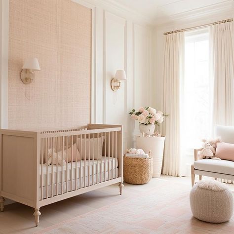 A delightful cottage powder room! Design: @windthekey Click the link in our bio to visit our blog @windthekey for more design… | Instagram Modern Mountain Farmhouse, Elegant Baby Nursery, Modern Kids Room Design, Modern Girl Nursery, Retreat Design, Mountain Farmhouse, Nursery Layout, Farmhouse Tour, Luxury Nursery