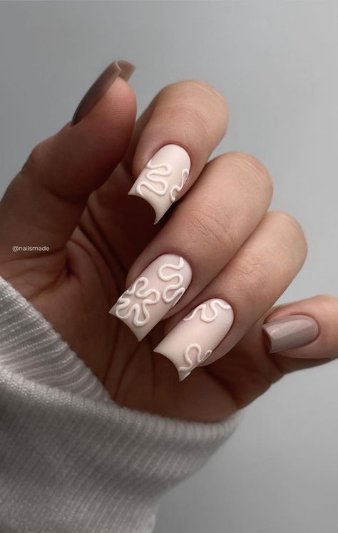 simple nails, cute nail art, simple nail art, minimal nail ideas, subtle nails, bow nails, nail trends, short nail ideas, short nail art B&w Nails Aesthetic, Nails Design Minimalism, Minimal Nail Ideas, Milky White Nail Art, Nail Trends Short, Simple Nails Cute, Nail Art Minimal, Fall Dip Nails, Nail Ideas Short