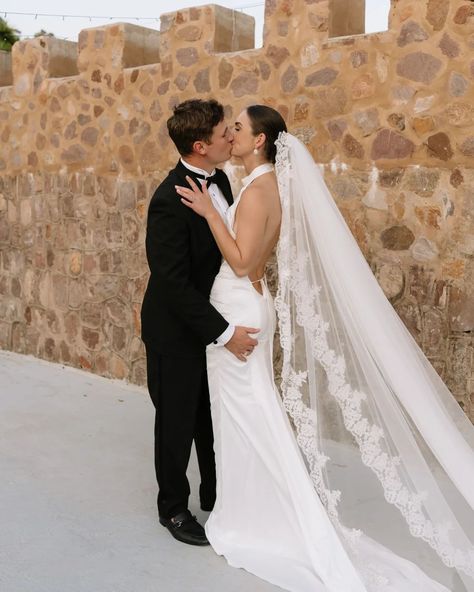 Draped luxury ✨️ How gorgeous are these photos by @skyekyraphotography from a recent styled shoot! This halter neck wedding dress, featuring a hand drapped bodice and skirt, with a low open back and tie detail at the waist. Made from luxurious silky satin, it hangs effortlessly. Perfect for your effortlessly chic aesthetic! Paired with this achrival veil from @veil_atelier and some stunning earrings from @olivecoral. The ever so talented @kiss.the.bride.hair.makeup did this absolutely fl... Halter Wedding Dress With Veil, Halter Neck Wedding Dress, Dress With Veil, Wedding Dress And Veil, Kiss The Bride, Halter Wedding, Halter Wedding Dress, Neck Wedding Dress, Wedding Dress With Veil