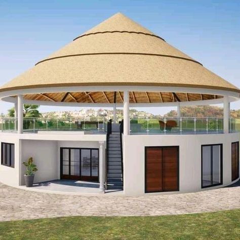 Flowers Farm, Round House Plans, Bungalow Style House, African House, Bungalow Style House Plans, Thatched House, Affordable House Plans, Flowers Tulips, Modern Bungalow House