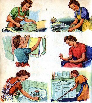 "The ladies at Girl Talk have made their choice to be homemakers and I respect their right to do so.  What I challenge is the idea that homemaking is the way for Christian women to display the gospel to unbelievers.  There must be more freedom for us women than this statement suggests." 1950s Housewife, Vintage Housewife, Happy Housewife, Post Secret, Retro Housewife, Leyte, Saving Ideas, Money Saver, Just Kidding