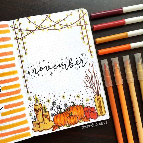 Bullet Journal Novembre, November Journal, Aesthetic November, Week Planer, November Bullet Journal, December Bullet Journal, Bullet Journal Month, Journal Calendar, Bullet Journal 2020