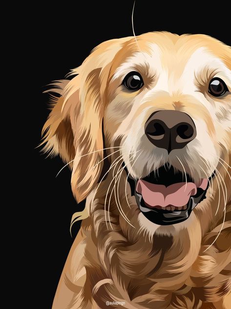 Dog Portrait Digital Art, Illustration Art Dog, Vector Art Animals, Digital Art Animals, Dog Vector Art, Animals Vector Illustration, Dog Illustration Art, Digital Illustration Art, Dog Design Art