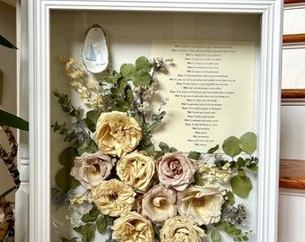 11x14 Custom Floral Shadow Box Wedding Flower Shadow Box Funeral Flowers Shadow Box - Etsy Bouquet Shadow Box, Bridal Bouquet Preservation, Wedding Flower Preservation, Wedding Shadow Box, Flower Shadow, Wedding Bouquet Preservation, Diy Shadow Box, Drying Racks, Flower Preservation