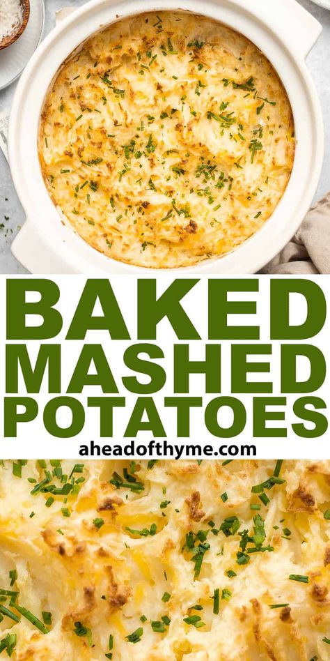 Baked Mashed Potatoes Mashed Potatoes Oven Baked, Creamy Oven Baked Mashed Potatoes, Mashed Potatoes Baked In Oven, Baked Mashed Potatoes Recipe Ovens, Baked Garlic Mashed Potatoes, Mashed Potatoes Recipe Chunky, Oven Baked Mashed Potatoes Recipe, Oven Roasted Mashed Potatoes, Baked Mash Potatoes In The Oven