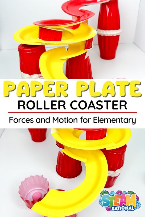 Paper Plate STEM: Roller Coaster Design Challenge for Elementary 11 Projects For Elementary Students, Fun Activities For School Age Kids, Fun School Age Activities, Science Activities Elementary, Enrichment Ideas For Elementary, Activities For Kids After School, Spring Break Arts And Crafts, School Age Projects, Elementary School Activity Ideas