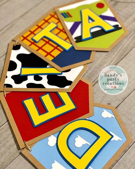 Toys Story Party Ideas, Toy Story Birthday Banner, Toy Story Banner, Toy Story Decorations, Story Banner, Toy Story Crafts, Toy Story Party Decorations, 2nd Birthday Party For Boys, Red Clouds