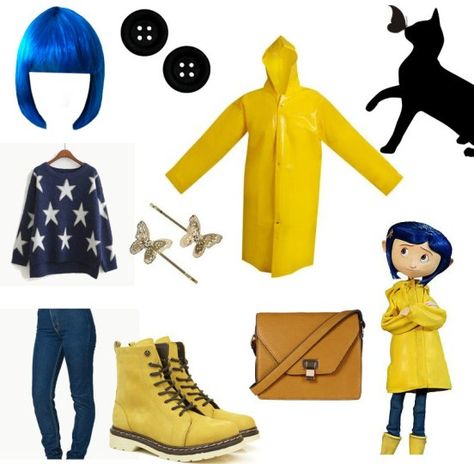 Festa a fantasia? Vistas-se de Coraline Coraline Birthday, Halloween Coraline, Coraline Cosplay, Coraline Halloween Costume, Coraline Halloween, Coraline Costume, Halloween Coustumes, Holloween Costume, Holiday Costumes