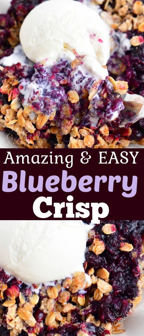 Easy Blueberry Crisp, Blueberry Crisp Recipe, Berry Crisp, Fruit Recipe, Blueberry Crisp, Fruit Crisp, Blueberry Crumble, Blueberry Desserts, Berry Dessert