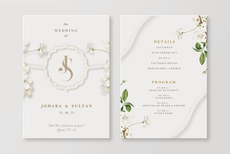 Digital Invitations Wedding, White Cherry Blossom, White Wedding Invitations, Islamic Wedding, Wedding Invitation Card Design, Digital Wedding Invitations, Minimalist Wedding Invitations, Floral Wedding Invitation, Wedding Logos