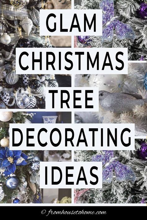 15 Elegant Color Themed Christmas Tree Ideas | Christmas Decor Glam Christmas Tree Ideas, Themed Christmas Tree Ideas, Unique Christmas Trees Themes, Christmas Tree Colour Scheme, Christmas Trees Decorated, Blue Christmas Tree Decorations, Glam Christmas Tree, Elegant Christmas Tree Decorations, Black Christmas Tree