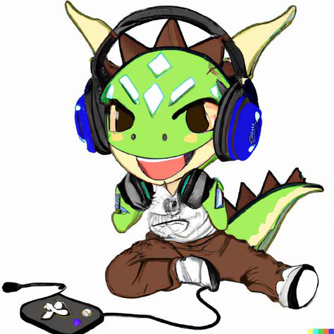 A teenager dragon with gaming headsets, manga art. A teenage dragon who is a pro at video games hunts down video game hackers. Cartoon Dragons, Gaming Cartoon, Game Hacker, Cartoon Video, Cartoon Video Games, Cartoon Dragon, Gaming Art, Manga Art, Game Art