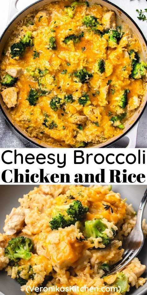 Essen, Broccoli Chicken And Rice Casserole, Cheesy Broccoli Chicken And Rice, Broccoli Chicken And Rice, Cheesy Chicken And Rice Casserole, Cheesy Broccoli Chicken, Broccoli Cheese Soup Crockpot, Chicken Katsu Recipes, Cheesy Chicken And Rice