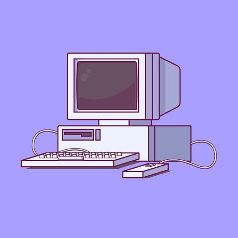 Old computer with mouse and keyboard vec... | Premium Vector #Freepik #vector #keyboard #computer-mouse #floppy-disk #keyboard-mouse Computer Illustration, Old Computer, Mouse And Keyboard, Mouse Computer, Repair Guide, Old Computers, Computer Repair, Usb Drive, Flat Illustration