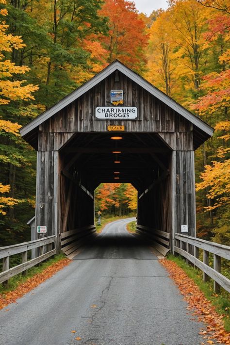 Charming Crossings: Exploring Vermont’s Picturesque Covered Bridges Covered Bridges In Vermont, Barn Pictures Ideas, Covered Bridge Painting, Covered Bridge Photo, Pad Wallpaper, Vermont Landscape, Vermont Travel, Vermont Vacation, Beautiful Bridges