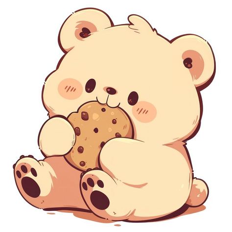 Cute bear eating cookie | free image by rawpixel.com / Ning Cute Teddy Bear Cartoon, Cartoon Bears Cute, Cookie Cute Drawing, Kawaii Food Clipart, Cookie Cartoon Cute, Cute Eating Cartoon, Chocolate Cartoon Cute, Kawaii Bear Drawing, Cute Cookie Drawing