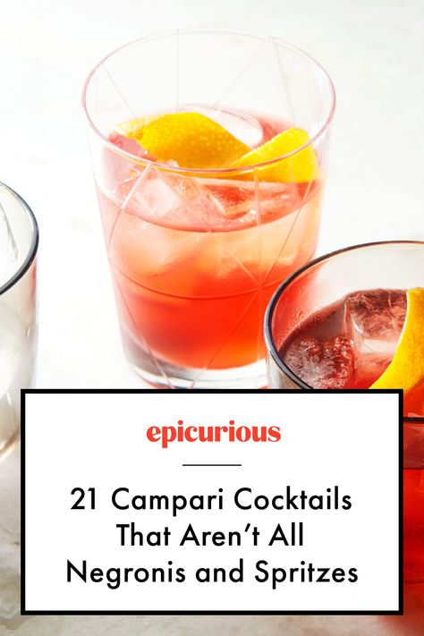 Aperitif Drinks Cocktails, Campari Drinks Cocktails, Gin Campari Cocktail, Campari Cocktail Recipes, Campari Recipes, Campari Drinks, Hot Weather Drinks, Basil Drinks, Amaro Cocktails