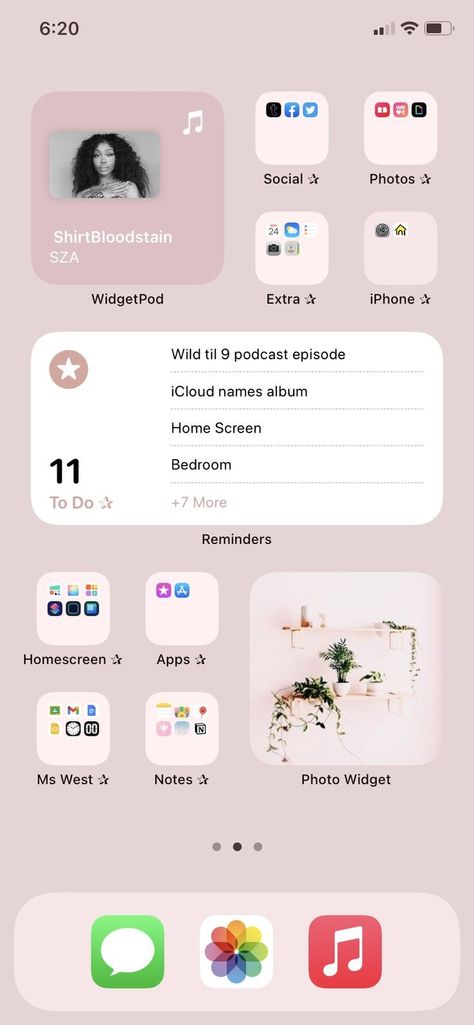 Cute Home Screen Organization, Iphone Phone Organization, Iphone 13 Apps Organize, Iphone 13 Mini Wallpaper Aesthetic, Iphone 13 Mini Home Screen, Organising Iphone Home Screen, Iphone 13 Widgets, Iphone 15 Home Screen Layout, Aethetistic Wallpaper