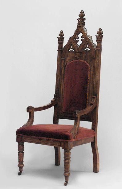 English Gothic seating chair/arm chair oak Gothic Revival Furniture, Ornate Chairs, Gothic Chair, Dog Chair, English Gothic, Throne Chairs, Medieval Furniture, Antique Armchairs, Unique Objects