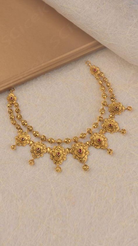 22kt gold necklace with ornate intricacies Gold Necklace Set, Necklace Set, Gold Necklace, Gold