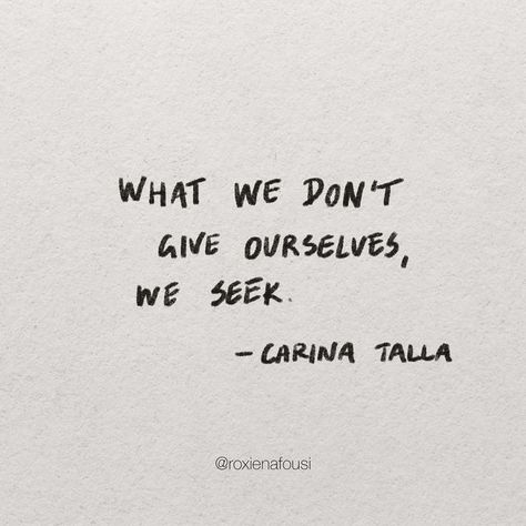 Roxie Nafousi on Instagram: "My friend & healing coach @carinatalla said this to me during a session recently and it really stuck. If you don’t validate yourself, you seek validation from others… Ask yourself, what are you looking for others to give you that you could instead give to yourself? Perhaps it’s kind words, love, safety, appreciation…? Give yourself the things you seek from others. I actually speak more about this in my new book MANIFEST: Dive Deeper which you can pre-order now from If You Live For The Approval Of Others, How To Be The Love You Seek, Don't Seek Validation Quotes, Validating Yourself, Validate Yourself, Soul Nourishment, Validation Quotes, Roxie Nafousi, Validation From Others