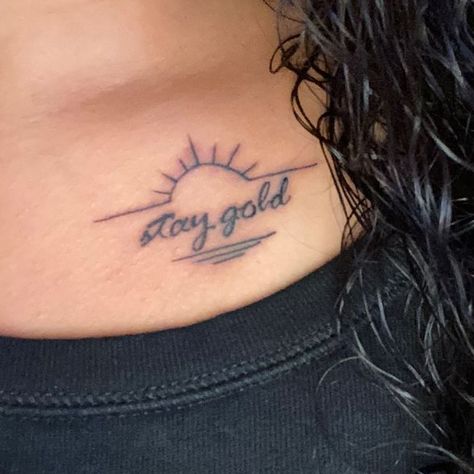 Stay Gold Tattoo, Girls Tattoo, Gold Tattoo, Gold Girl, Stay Gold, Tattoos And Piercings, Girl Tattoos, Piercings, Tattoo Ideas