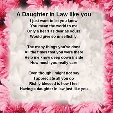 Birthday Verses for Daughter in Law | Personalised Coaster - Daughter in Law Poem - Pink Floral + FREE GIFT ... Birthday Verses For Daughter, Gifts For Daughter In Law, In Law Quotes, Daughter In Law Quotes, Birthday Greetings For Daughter, Birthday Gifts For Daughter, Wishes For Mother, Birthday Wishes For Mother, Birthday Verses