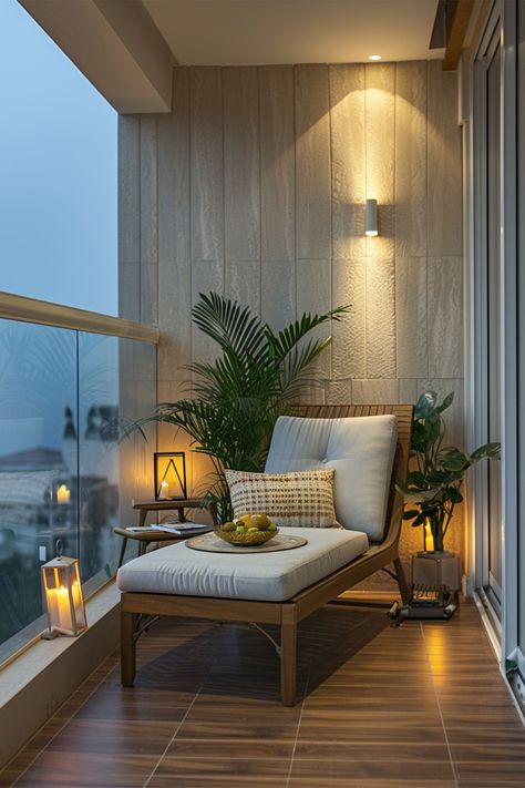 Simple Balcony Ideas Apartment, Balcony Interior Ideas, Balcony Renovation Ideas, Balcony Room Ideas, Greenery Balcony, Terrace Room Ideas, Living Room Balcony Ideas, Small Terrace Ideas, Apartment Balcony Design Ideas