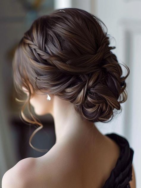 Elegant Updos: Perfect Hairstyles for Weddings, Proms, and Every Occasion Formal Upstyles For Medium Hair, Brown Updo Hairstyles, Wedding Hairstyles Updo Brunette, Bridal Updo With Veil Brown Hair, Soft Bridal Updo Loose Curls, Bridesmaid Brunette Hairstyles, Up Do Hairstyles Long Hair, Pretty Updos For Long Hair For Prom, Wedding Long Hair Updo