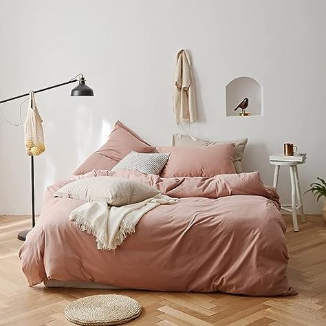 FenDie Pink Girls Duvet Cover Set Solid Pink Modern Aesthetic Bedding Set Twin Knit Cotton Pink Bedding Simple Style Durable Soft Blush Pink Comforter Cover Set Bedroom Preppy Dorm Bed Cover boho Cute Duvet Covers, Color Bedding, Orange Duvet Covers, Bedroom Duvet, Modern Duvet, Modern Duvet Covers, Pink Duvet, Kids Duvet, Pink Duvet Cover