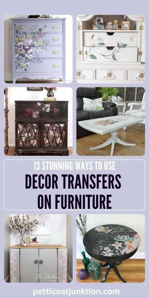 Transfers On Furniture, Transfer Furniture, Decor Transfers, Decoupage Diy, Rub On Transfers, Furniture Refinishing, It Doesn't Matter, Black Furniture, Furniture Makeovers