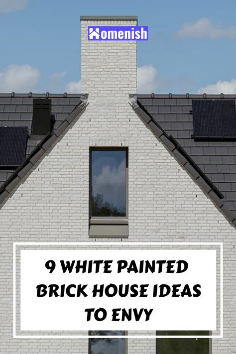 When it comes to making a great first impression with your brick home, the exterior color is the most important part that’s likely to leave a lasting impact. One way is to paint your brick house white and pair it with attractive accent colors. White Painted Brick Homes Exterior, Modern Painted Brick House, Painted White Brick House With Black Garage Door, House Exterior Painted Brick, White Brick Exterior Paint Colors, Old White Brick House, White Painted Brick Exterior Colors, Outside Brick Paint Colors, Exterior Brick House Colors Ideas