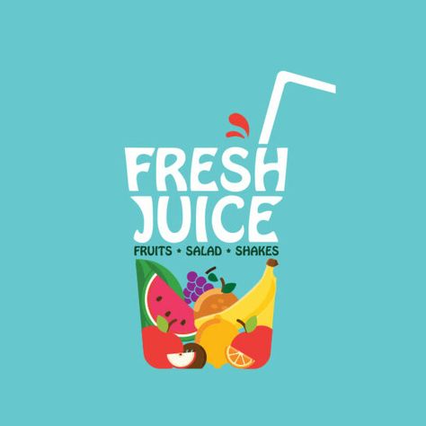 Fresh Fruit Design, Juice Bar Logo Design, Juice Logo Design Ideas Creative, Fruit Juice Logo Design Ideas, Smoothie Brand Design, Juice Shop Logo, Juice Brand Logo, Fruit Logo Branding, Juice Logo Design Ideas